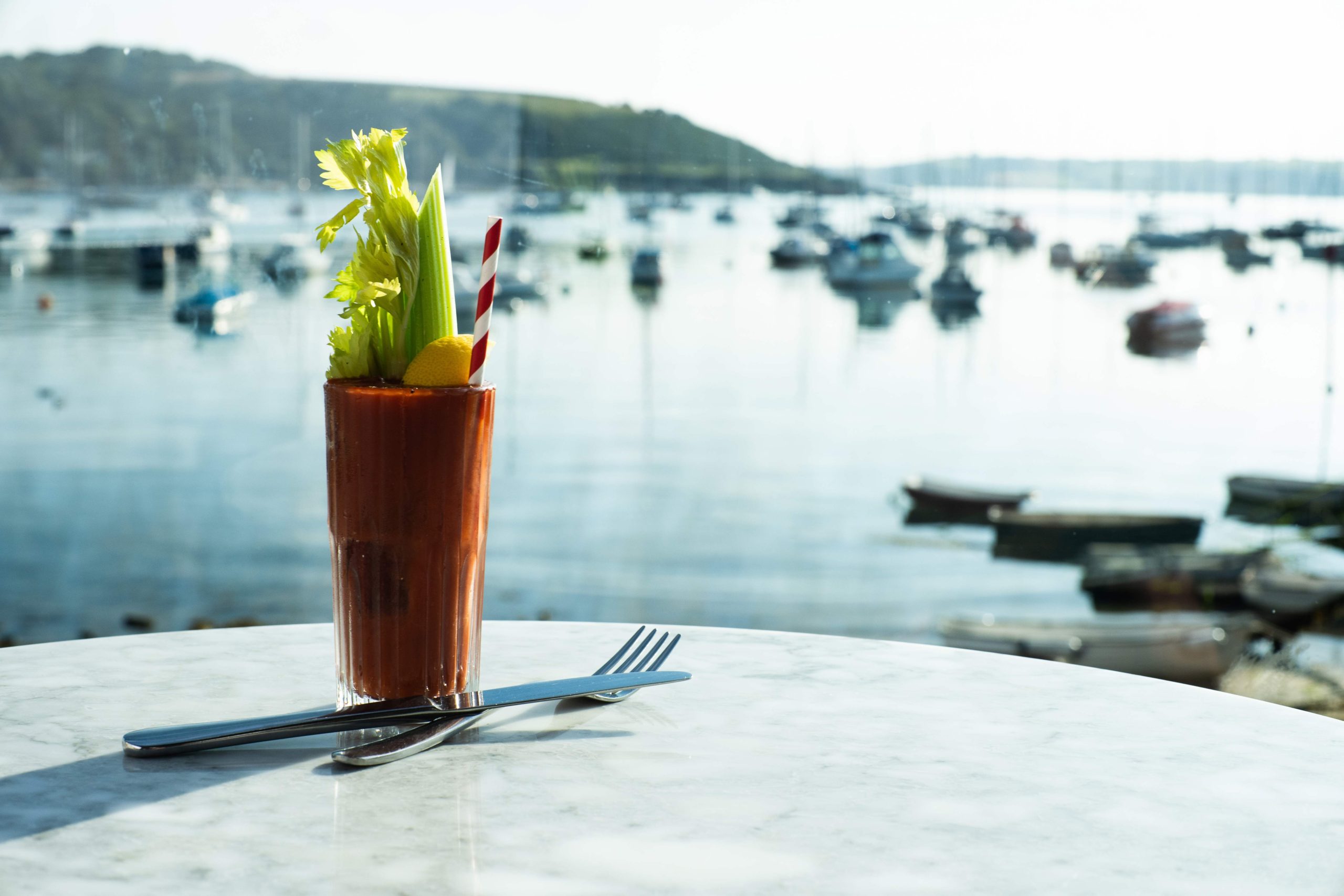 Bloody Mary Cocktail, INDIDOG, Restaurant in Falmouth, Cornwall, Restaurant with a view, Harbour view