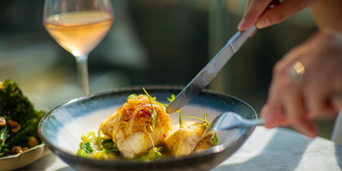 Monkfish, Lunch, INDIDOG restaurant in Falmouth, Cornwall