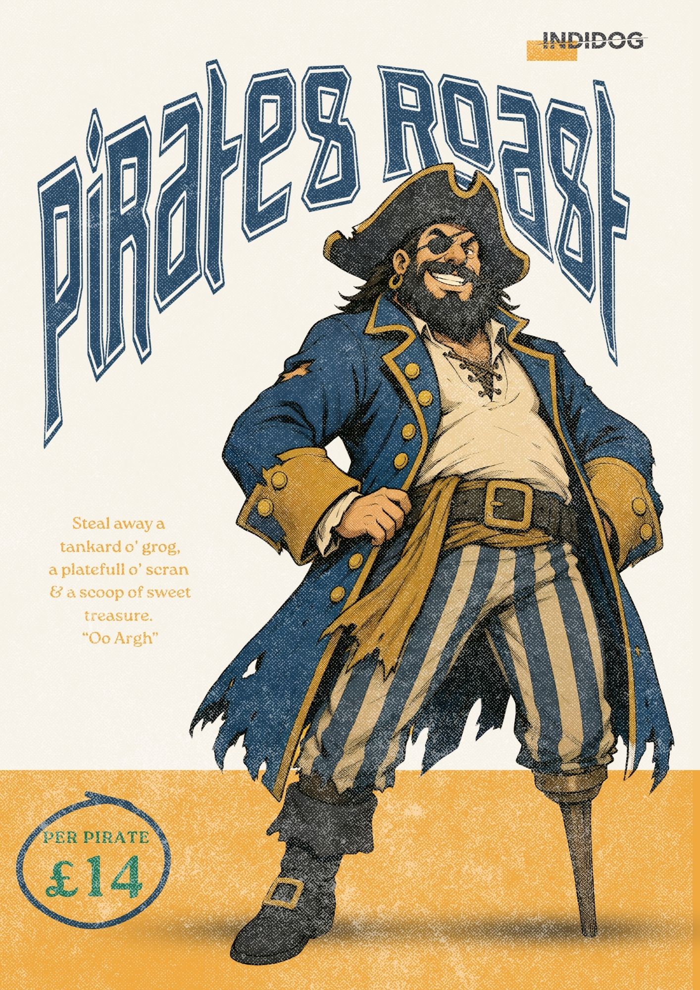 INDIDOG Pirates Roast children's menu cover