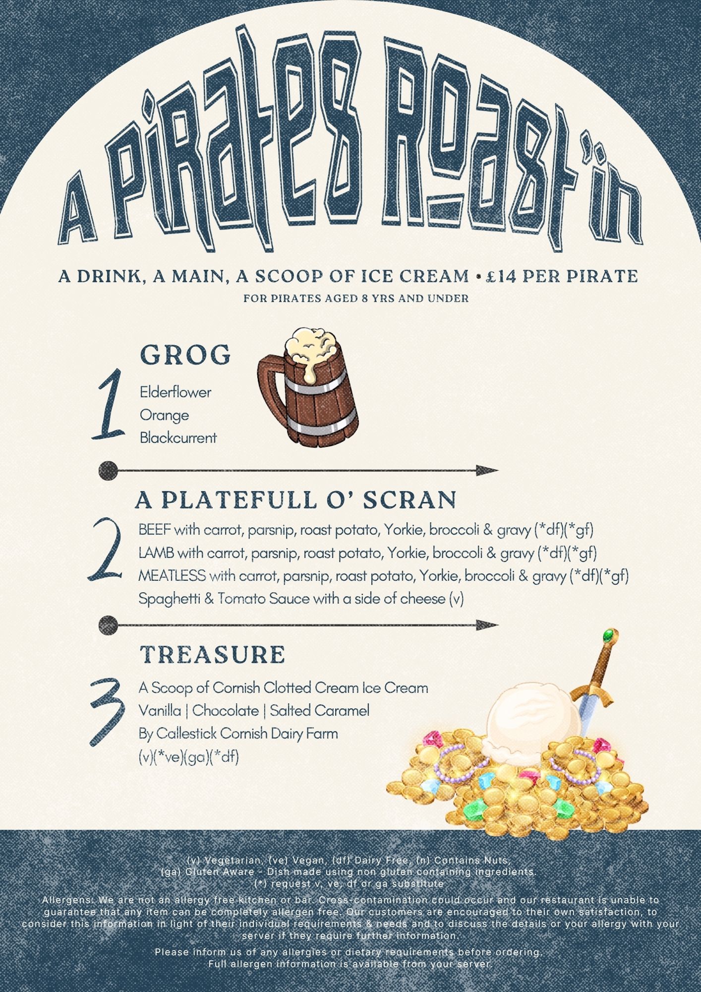 INDIDOG children's roast menu, £14 per pirate